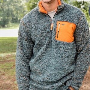 Southern Marsh NEW Men's Piedmont Range Sherpa Pullover Gray/Orange?
Sz.Sm Cozy